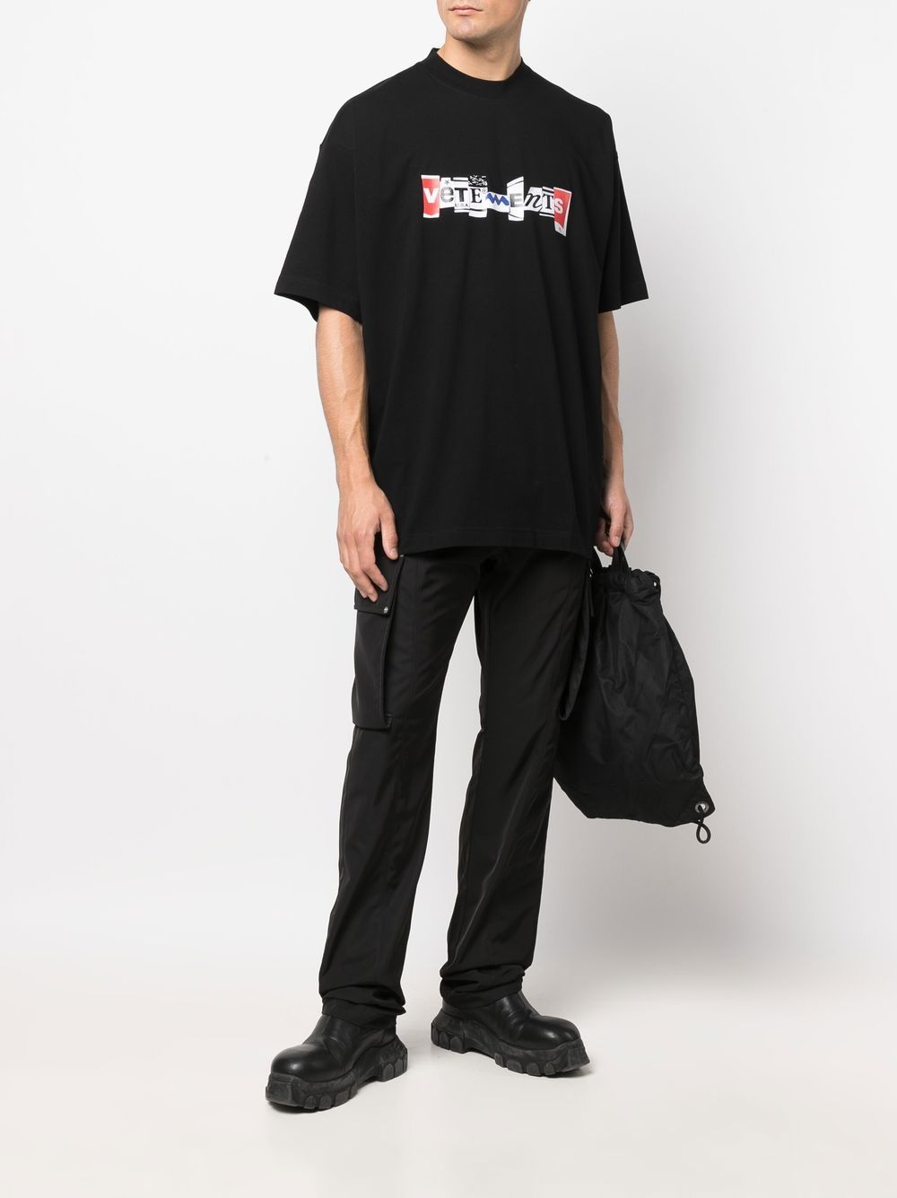 VETEMENTS T-shirt met logoprint - Zwart