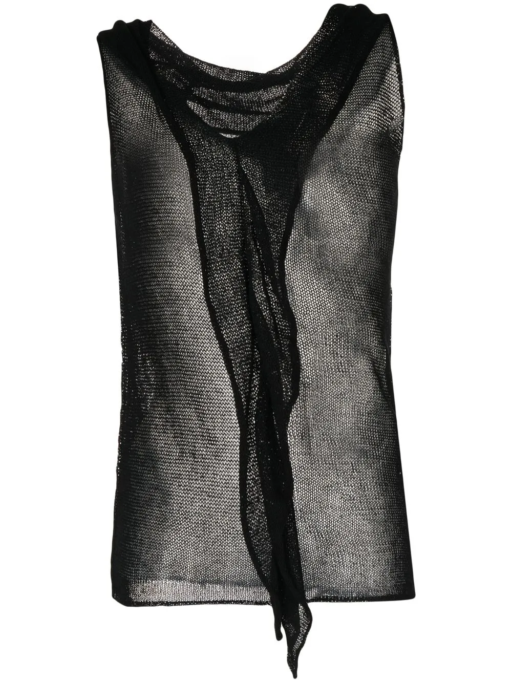 

Yohji Yamamoto unbalance semi-sheer vest - Black