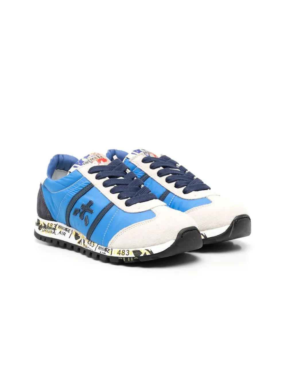 

Premiata Kids logo-patch leather sneakers - Blue