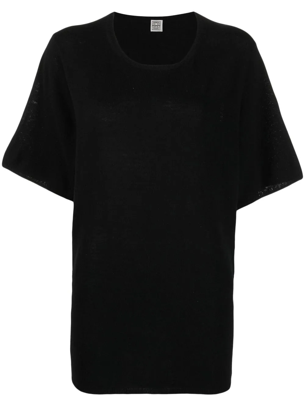 

TOTEME short-sleeved silk T-shirt - Black
