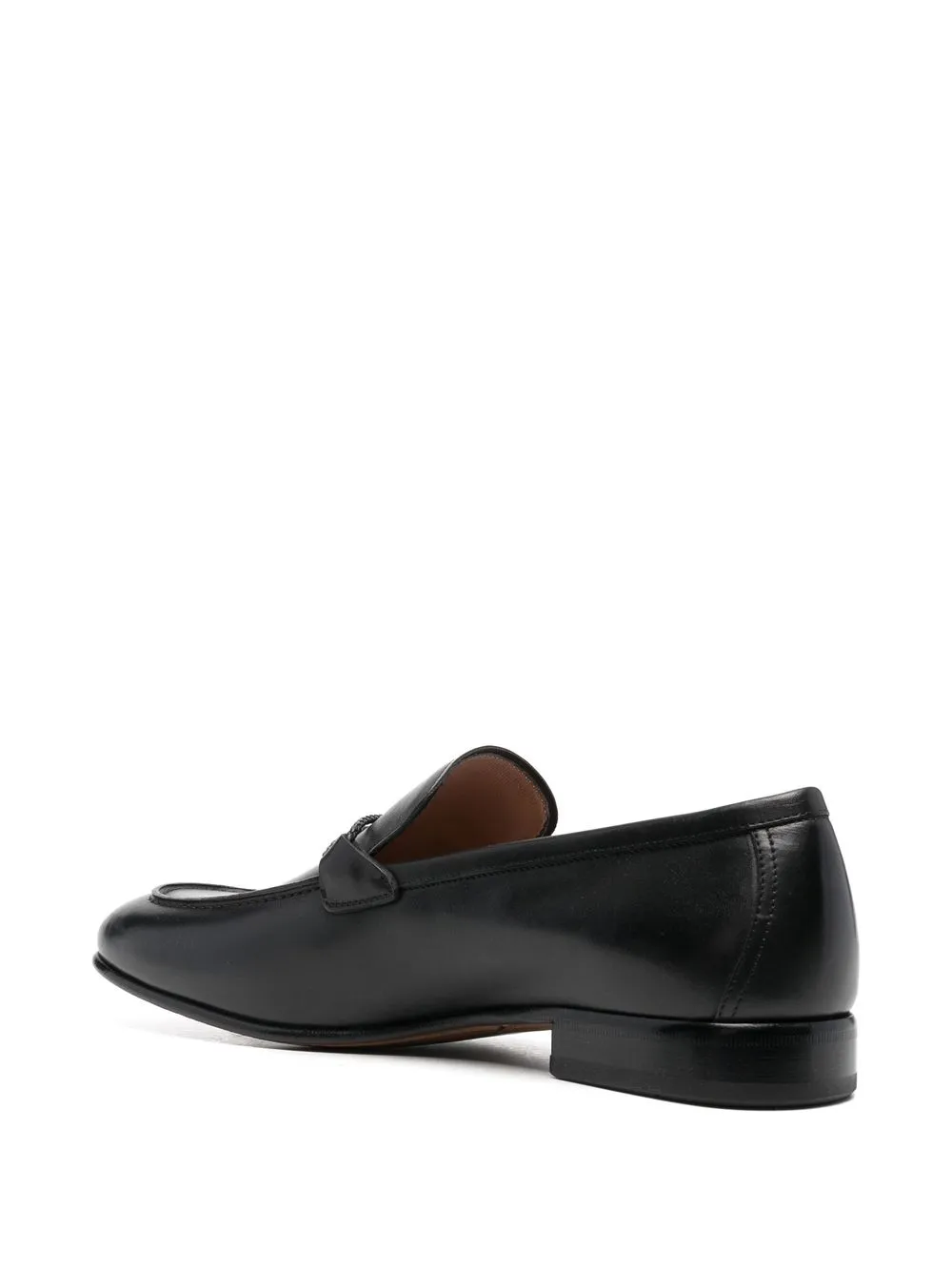 Ferragamo Buckle-detail Leather Loafers In Black
