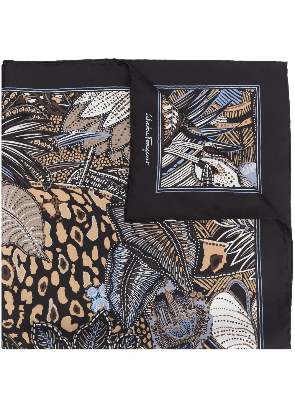 

Salvatore Ferragamo mascada con estampado gráfico - Negro