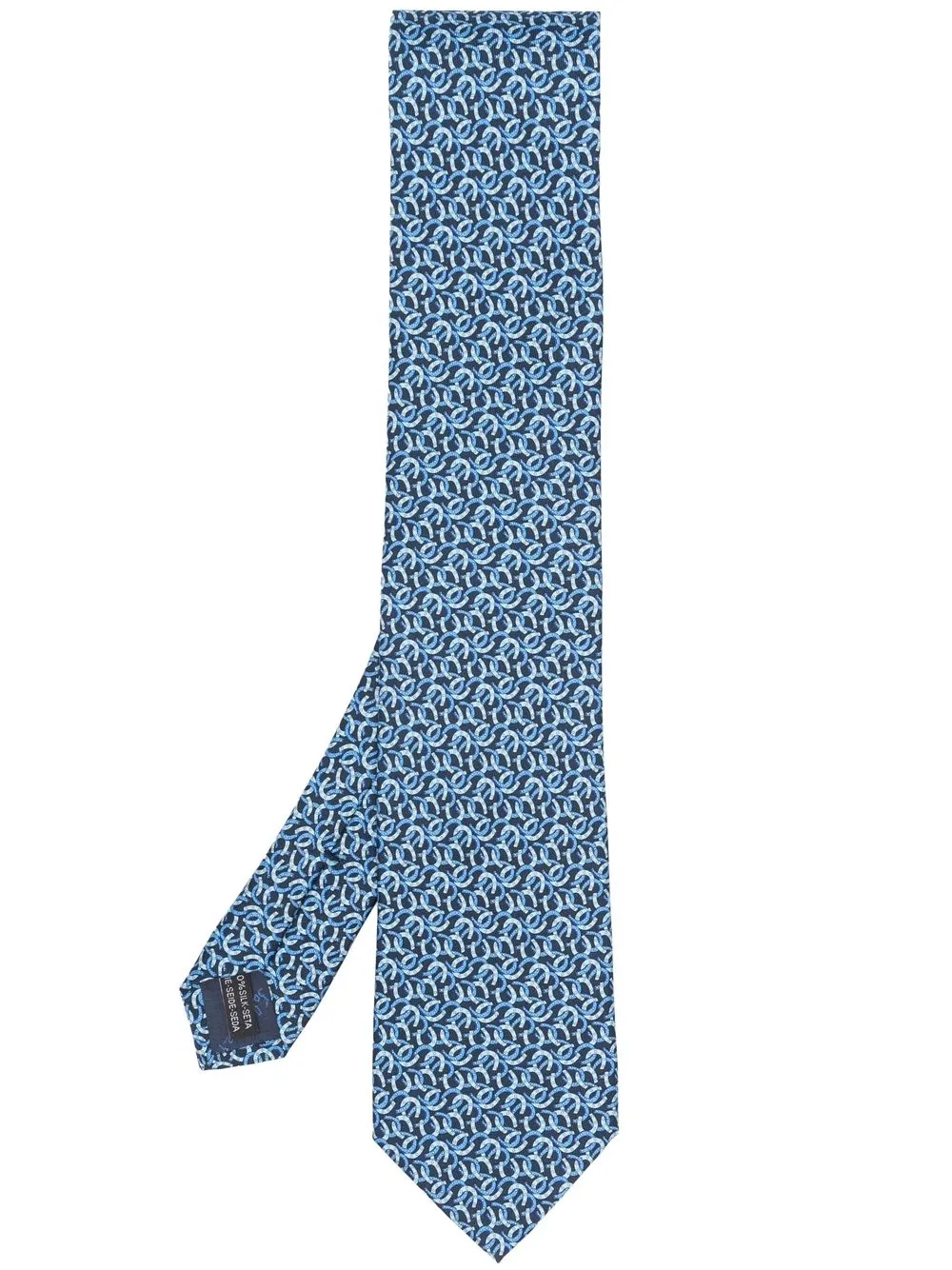 

Salvatore Ferragamo corbata con estampado de herradura - Azul