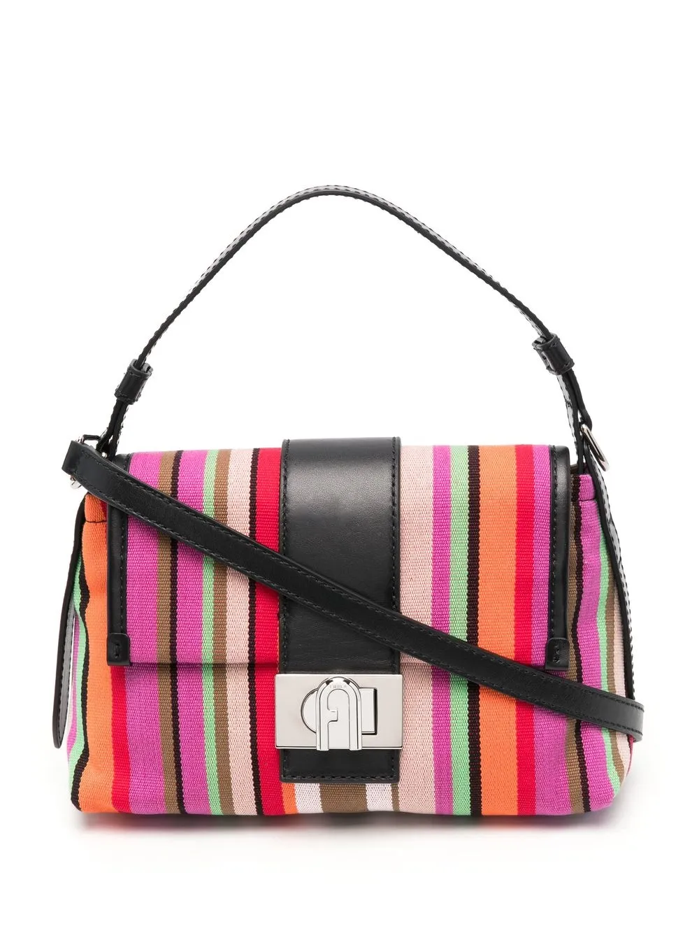 

Furla tote con motivo de rayas - Negro