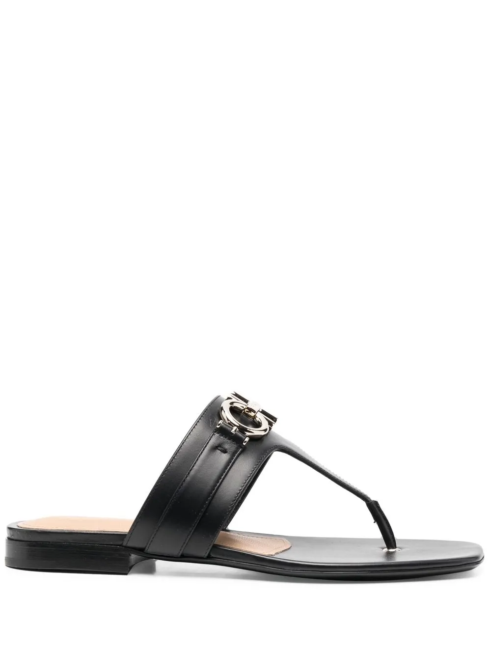 

Salvatore Ferragamo sandalias con placa del logo - Negro