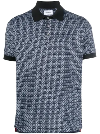 Ferragamo monogram print short sleeve Polo Shirt Farfetch