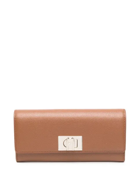 Furla logo-plaque leather purse