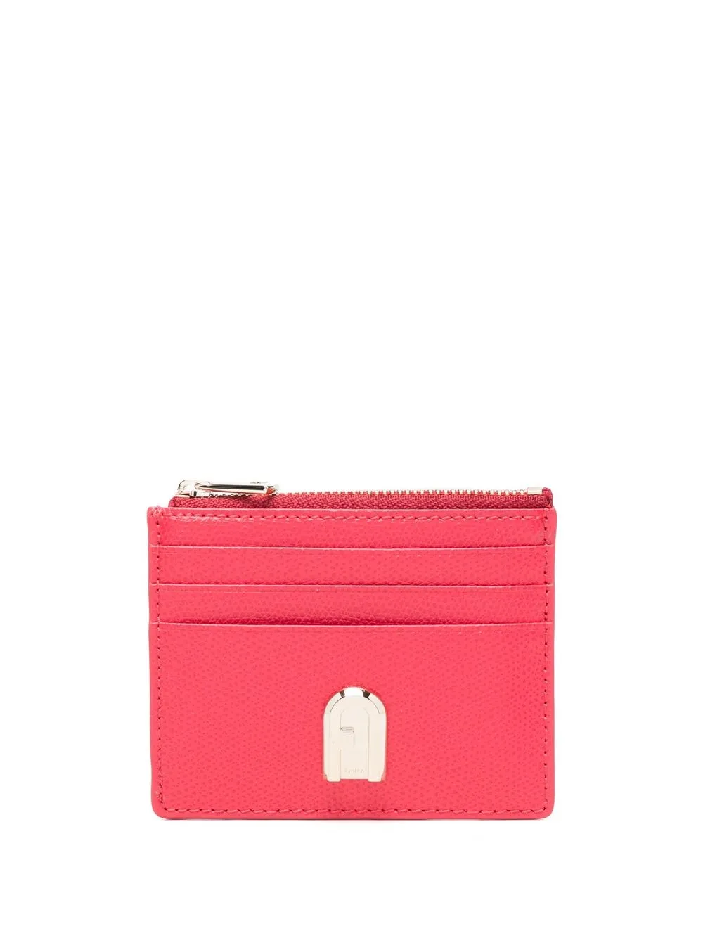 Furla Logo-plaque Leather Wallet In Pink