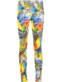 LOEWE bird-print leggings - Blue