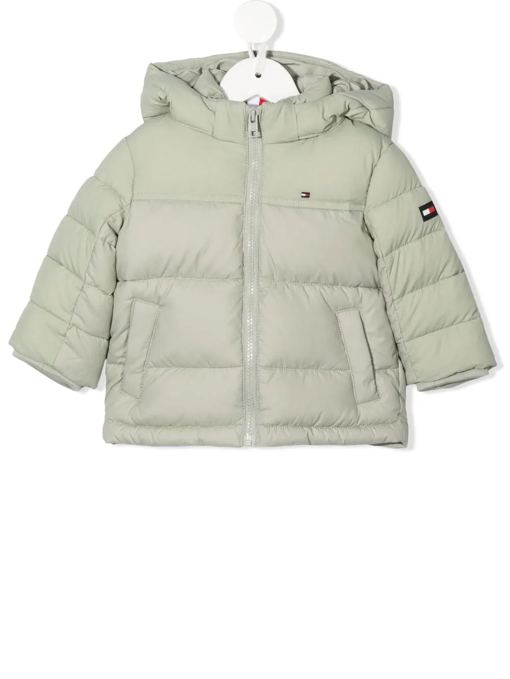 

Tommy Hilfiger Junior chamarra con capucha y parche del logo - Verde