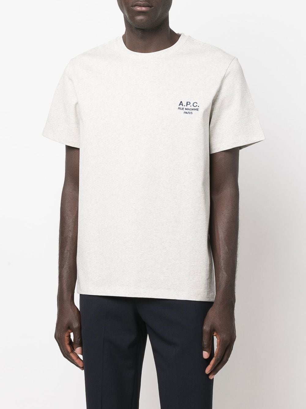 A.P.C. T-shirt met geborduurd logo - Grijs