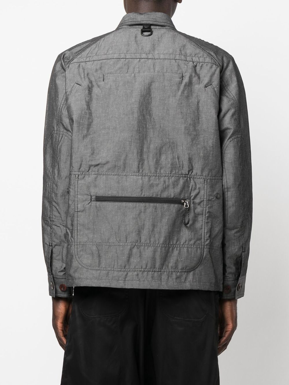 Shop Junya Watanabe Zip-up Shirt Jacket In Grau