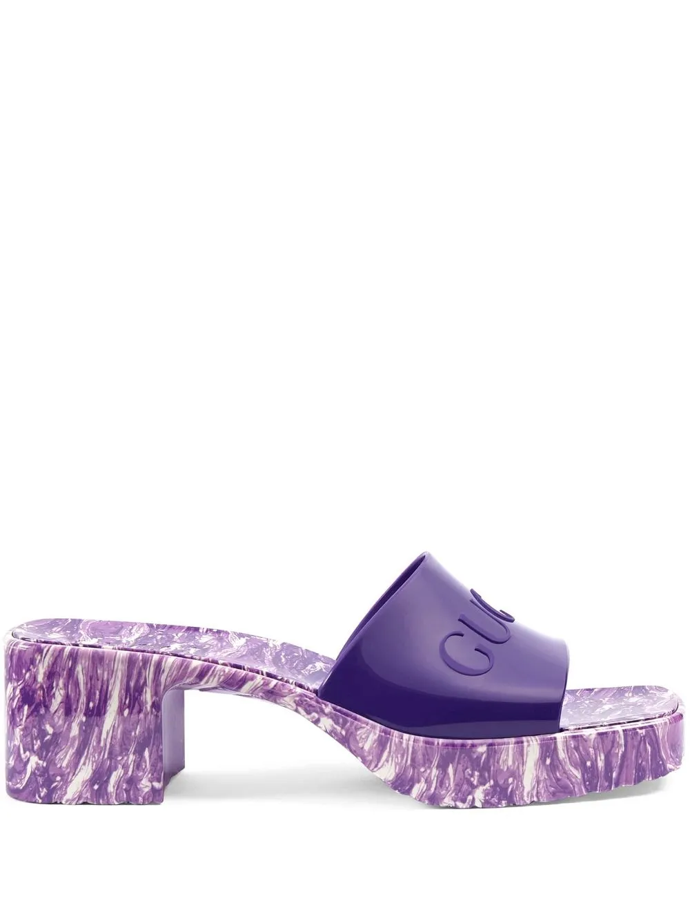 Gucci marble-print logo-embossed Sandals - Farfetch