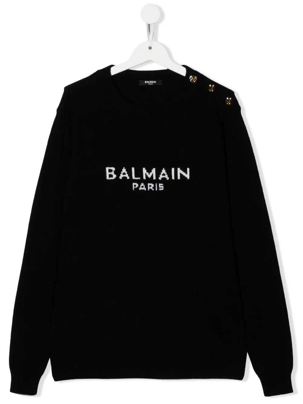 

Balmain Kids TEEN logo intarsia-knit jumper - Black
