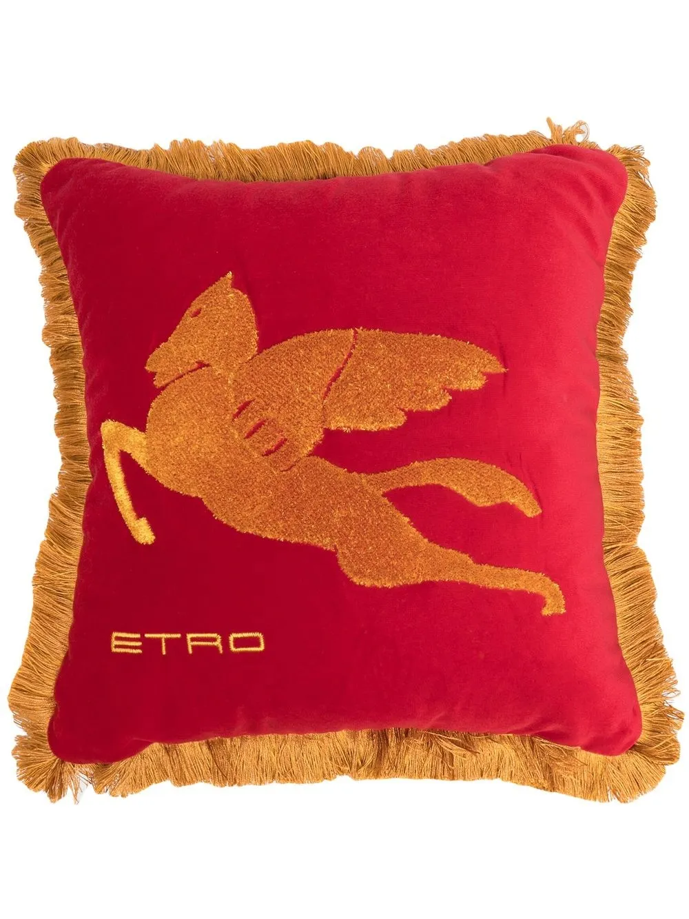 

ETRO Pegaso-embroidered velvet cushion