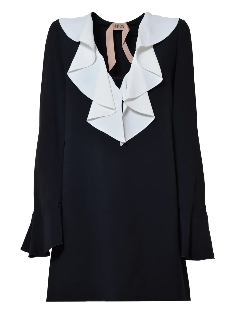 Nº21 V-neck ruffle-detail dress | Black | Image 1