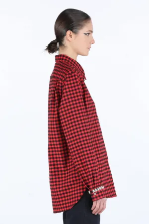 Crystal-Embellished Checked Cotton Shirt