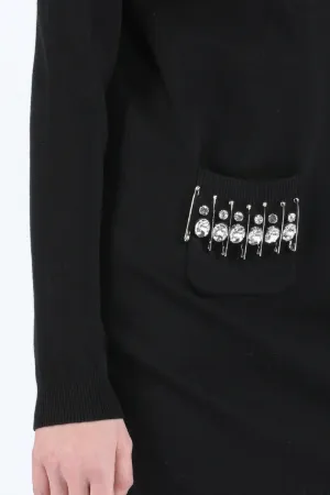 Crystal-Embellished Knit Mini Dress