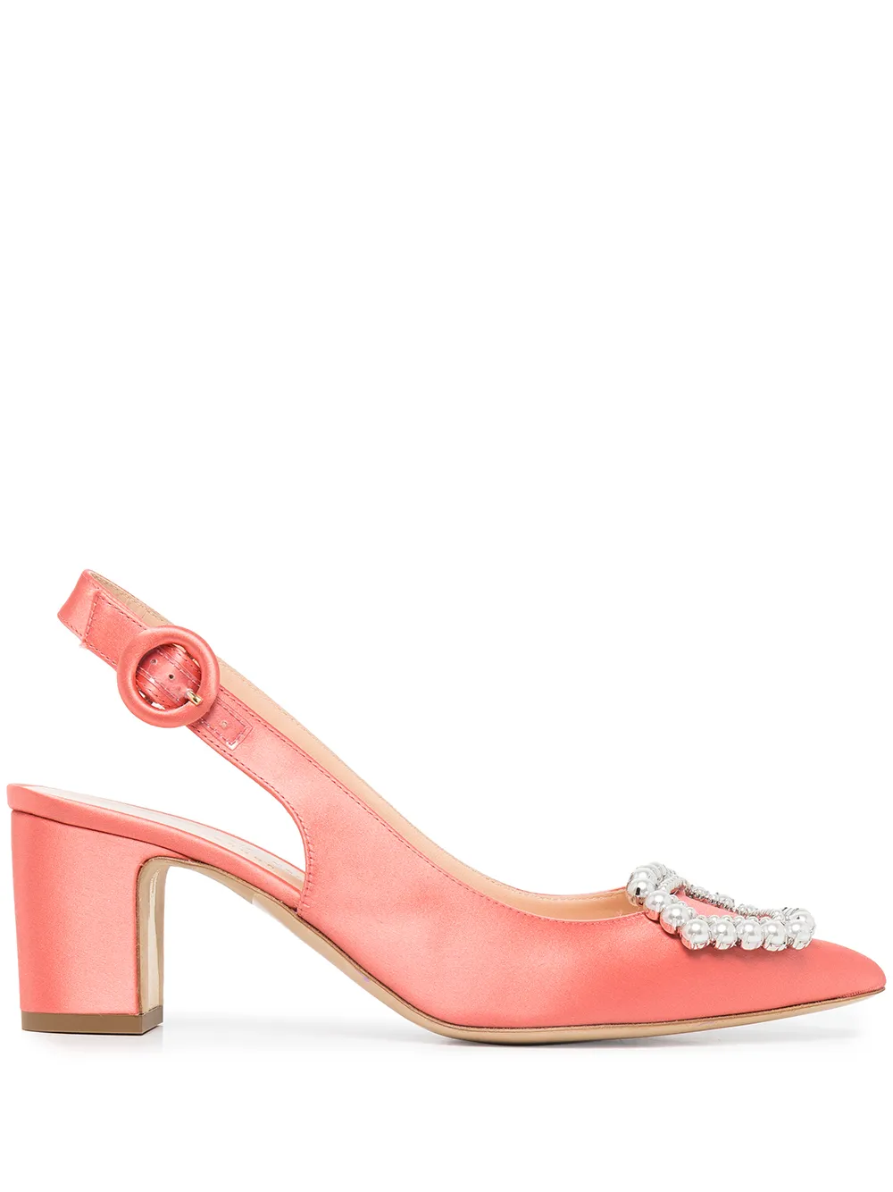 

Rupert Sanderson Marina pearl-buckle pumps - Orange