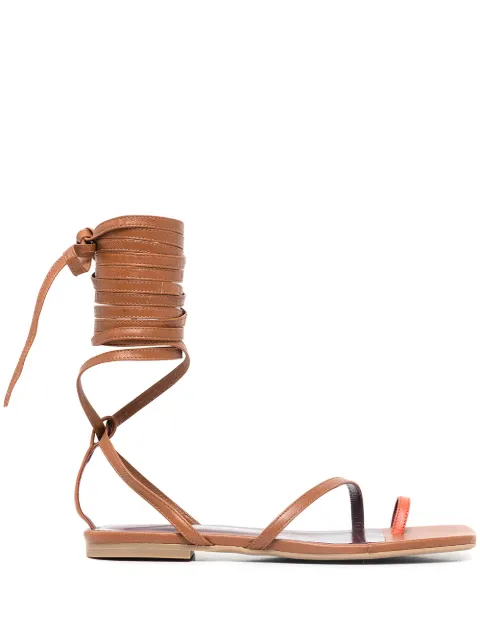 STAUD Nicola leather gladiator sandals