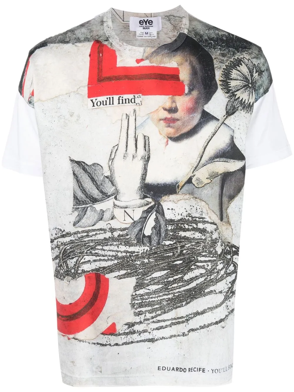 

Junya Watanabe playera manga corta con estampado gráfico - Blanco