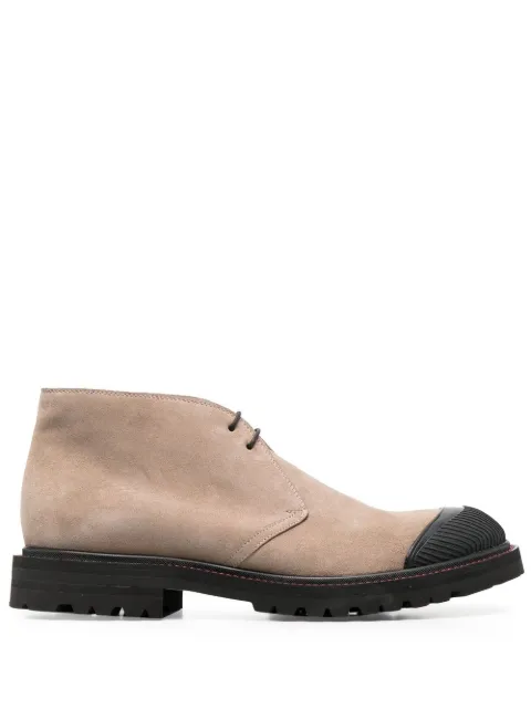 Kiton lace-up suede desert boots
