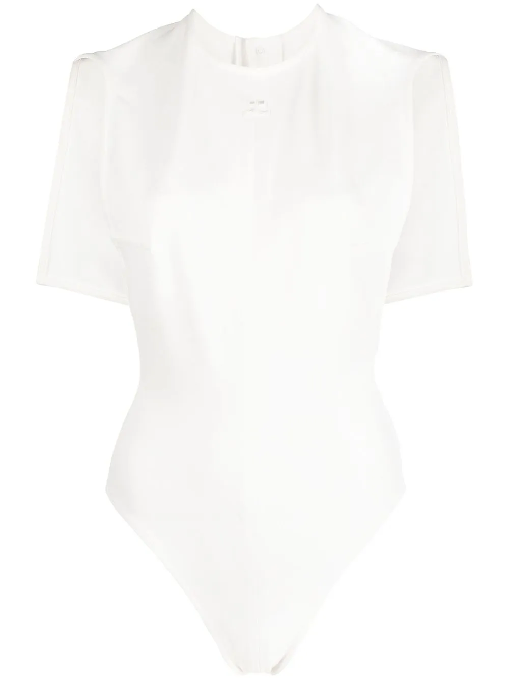 

Courrèges body con parche del logo - Blanco