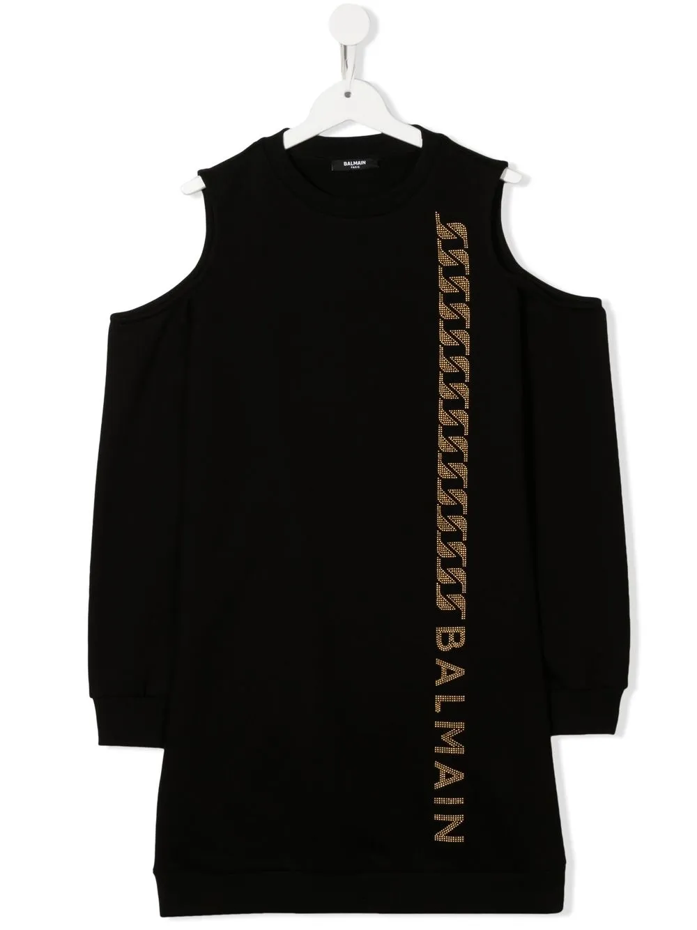 

Balmain Kids vestido bordado con cadena - Negro