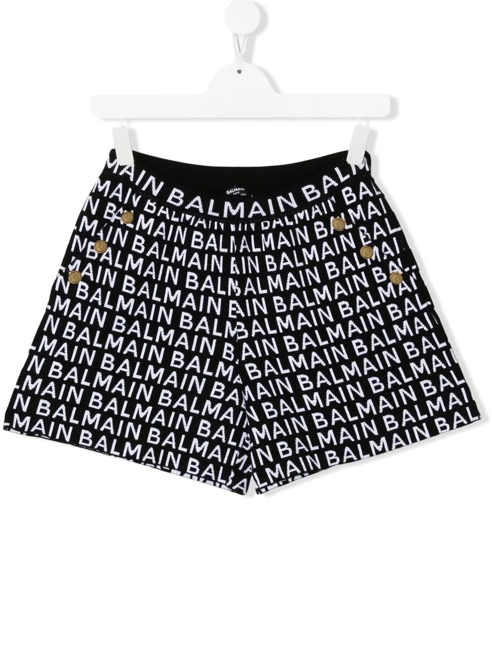 

Balmain Kids shorts con logo estampado - Negro