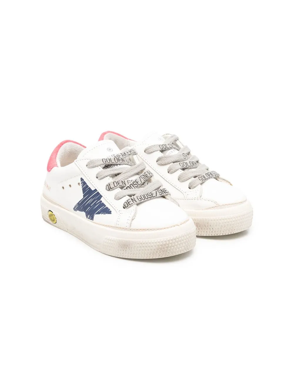 

Golden Goose Kids tenis May School - Blanco