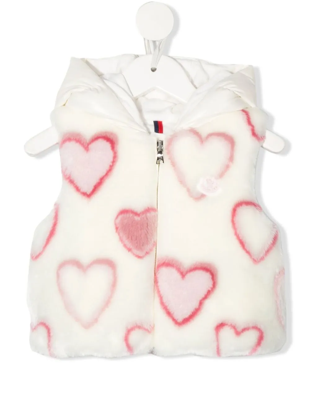 

Moncler Enfant heart-print zip-up gilet - White