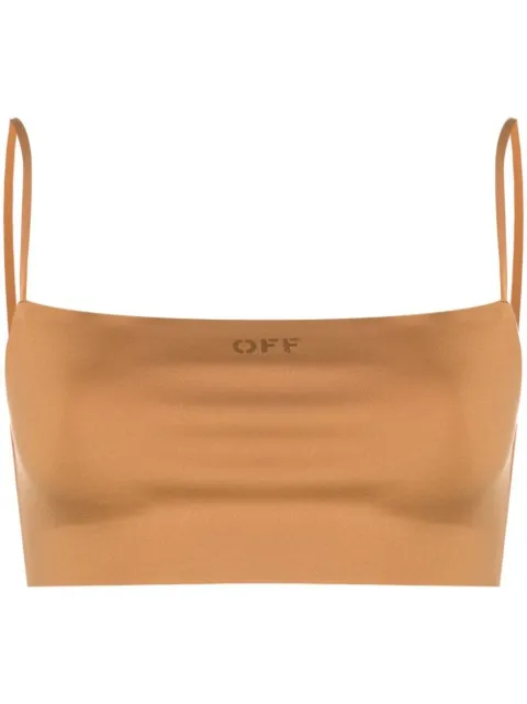 Off-White logo-print cropped vest