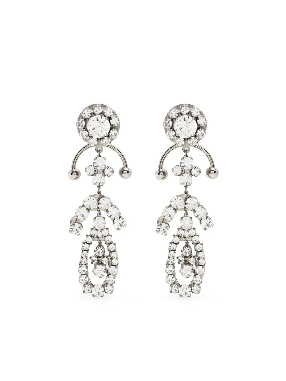 

Nº21 aretes con detalles de cristal - Plateado