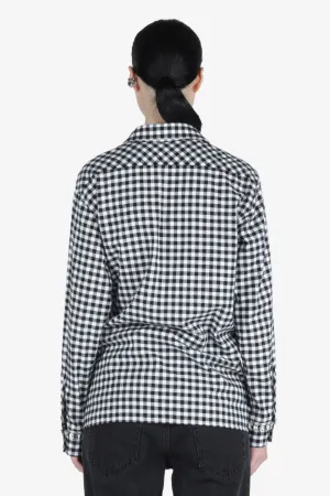 Crystal-Embellished Checked Cotton Shirt