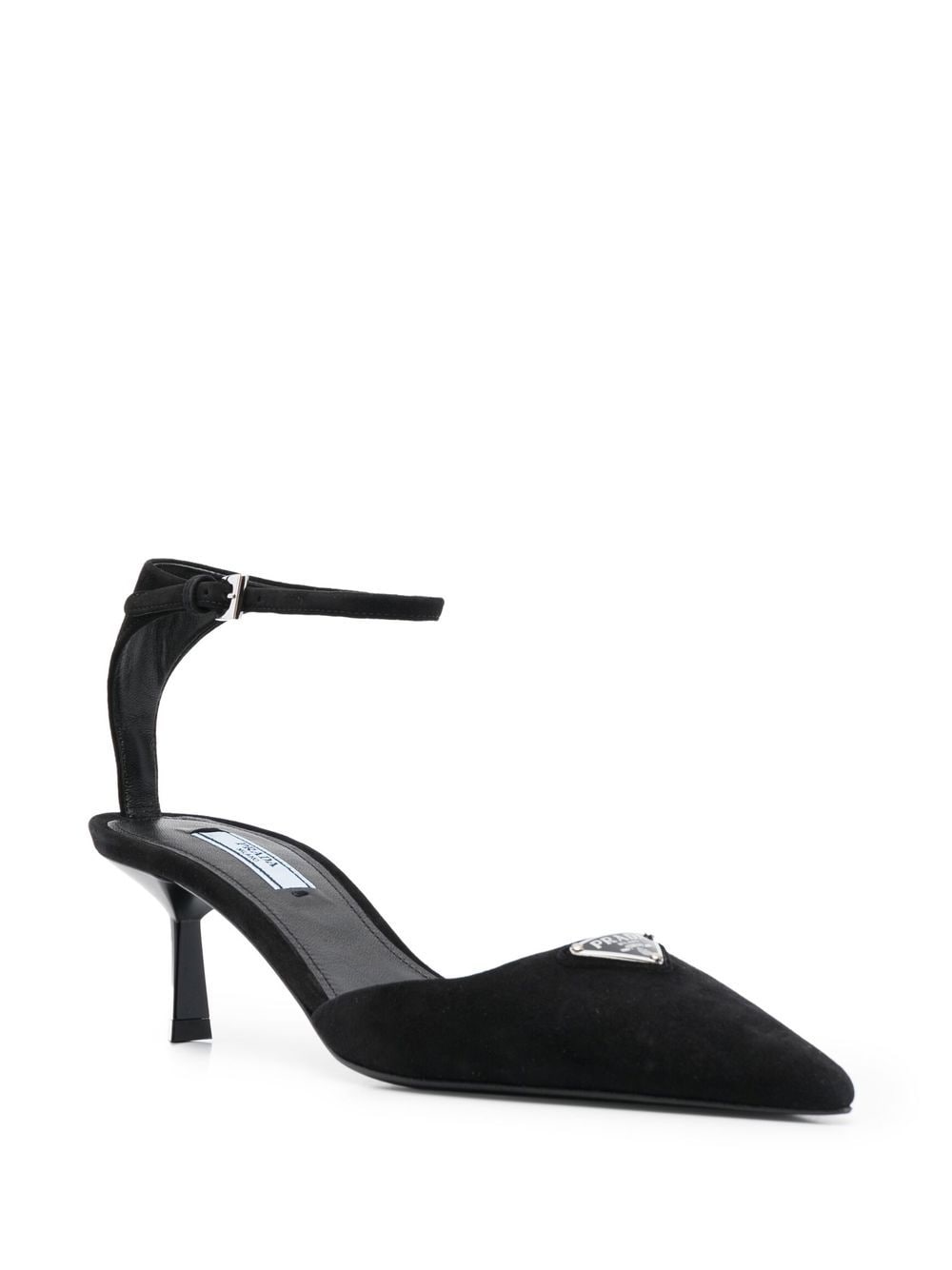 Prada triangle-logo kitten-heel Pumps - Farfetch