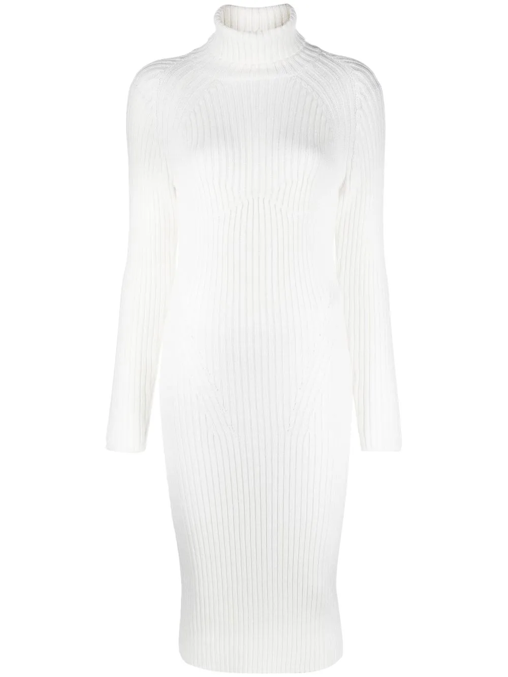 

TOM FORD vestido de canalé con cuello vuelto - Blanco