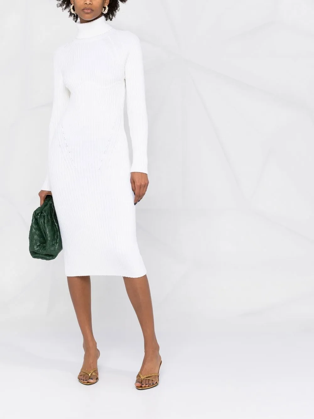  Tom Ford Geripptes Kleid   Weiß 