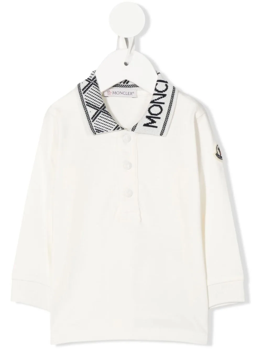 

Moncler Enfant long-sleeve logo-patch polo shirt - White