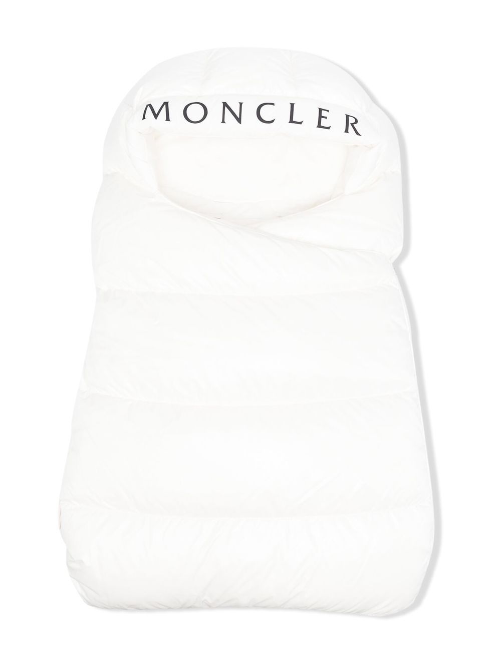 

Moncler Enfant bolsa capitonada con logo estampado - Blanco