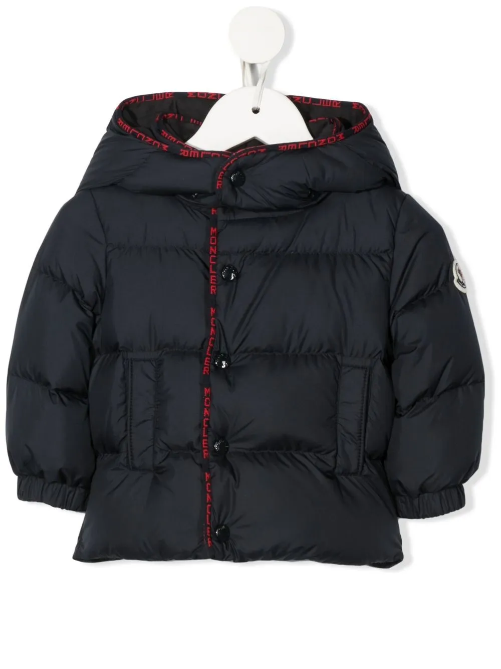 

Moncler Enfant chamarra capitonada con capucha y botones - Azul