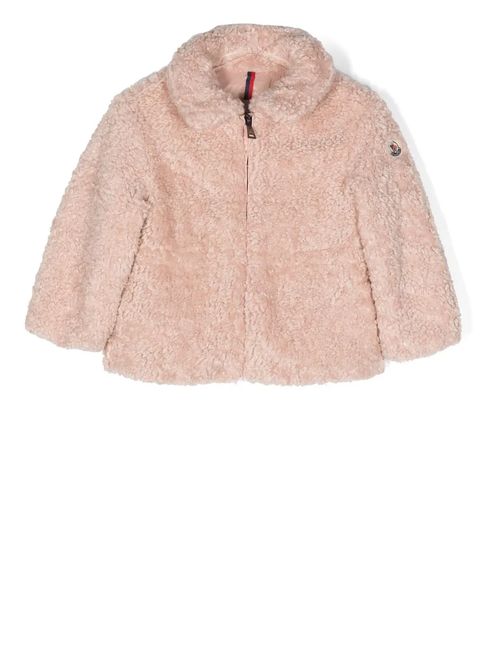 

Moncler Enfant embroidered-logo sleeve jacket - Pink