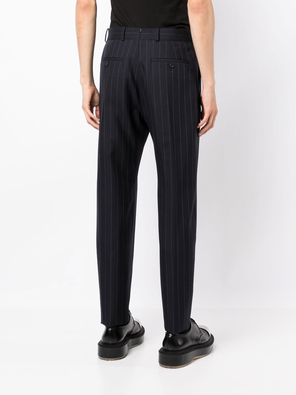 Alexander McQueen pinstripe pleat-detail tailored trousers Men