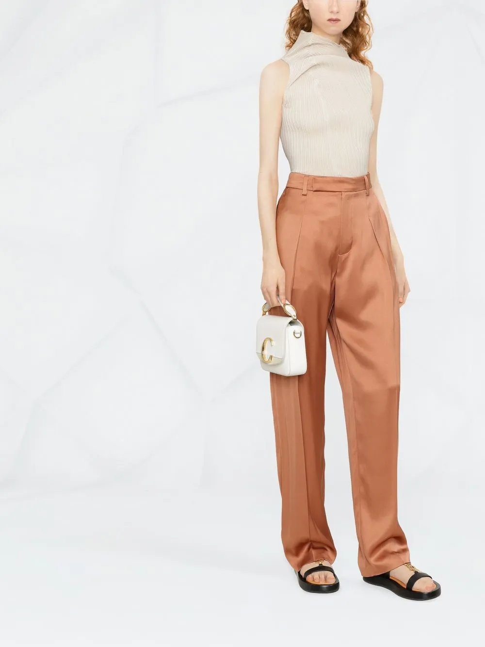 Brunello Cucinelli High waist pantalon - Oranje