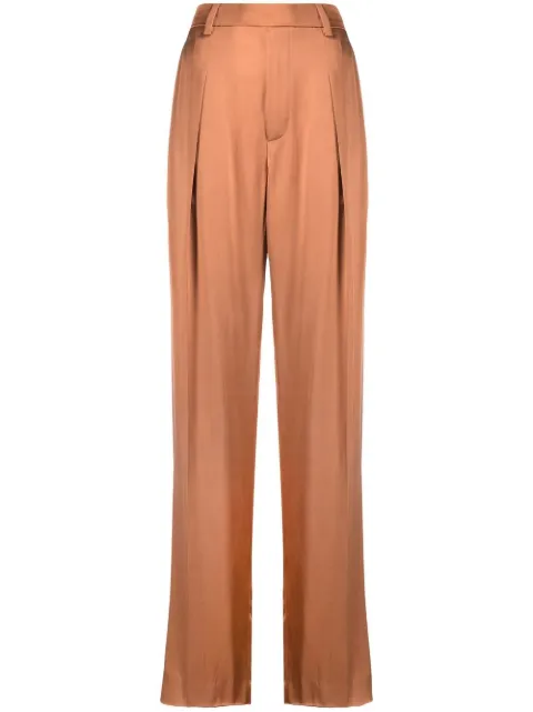 Brunello Cucinelli high-waisted silk tailored trousers