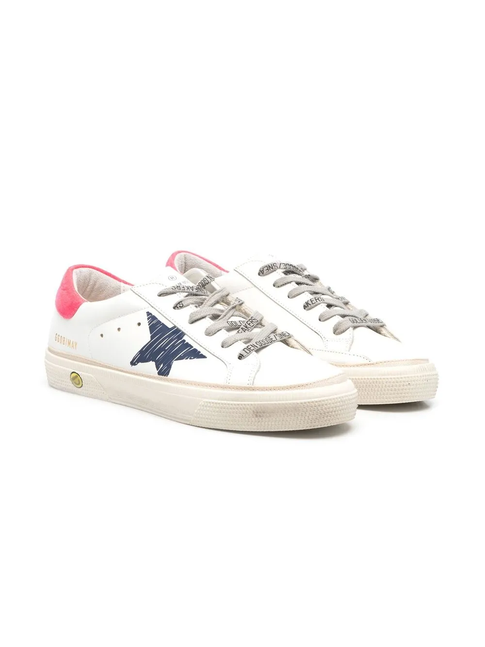 

Golden Goose Kids tenis May con estampado de estrellas - Blanco