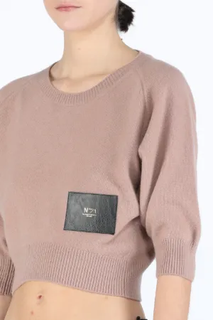 Logo-Patch Cropped Sweater