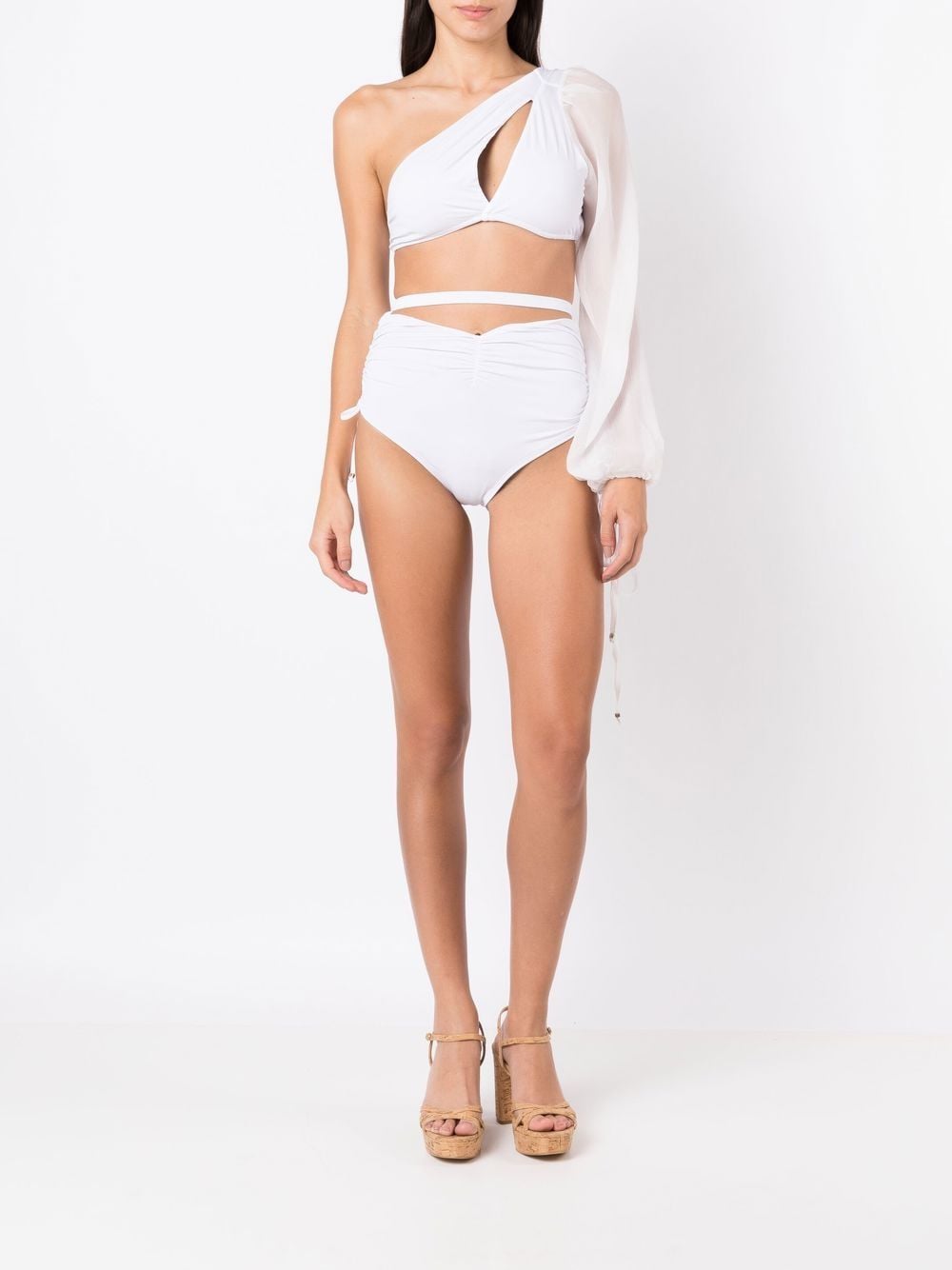 Image 2 of Amir Slama one-shoulder long-sleeve bikini set