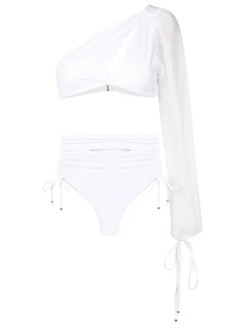 Amir Slama one-shoulder long-sleeve bikini set