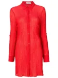 Amir Slama crinkle-finish shirt dress - Red