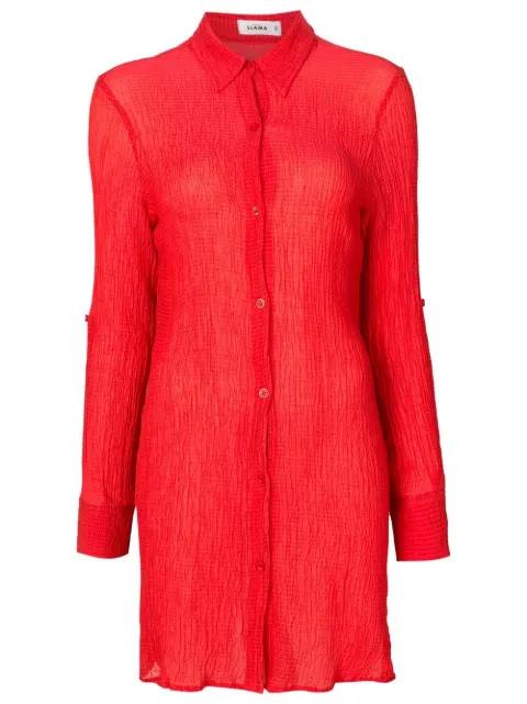 Amir Slama crinkle-finish shirt dress